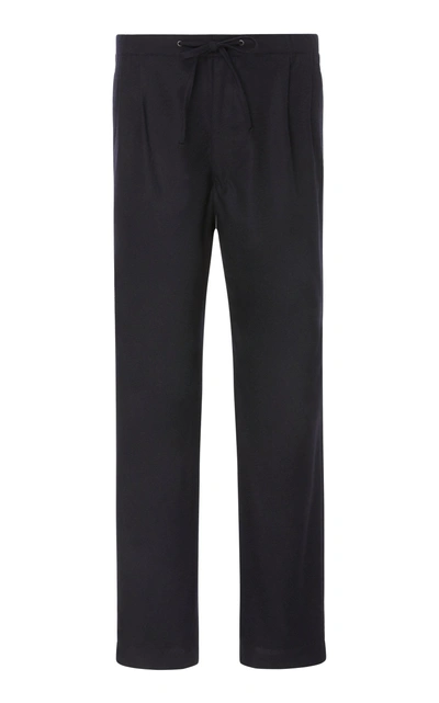 Camoshita Pleated Drawstring Trousers In Navy