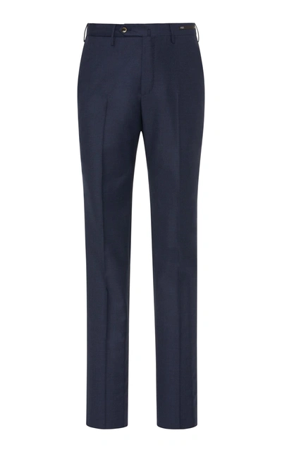 Pt01 Flat-front Gentleman-fit Trousers In Navy