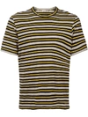 Marni Yellow & Grey Striped T-shirt In Black