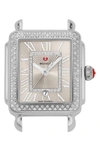 Michele Deco Madison Diamond Dial Watch Head, 29mm X 31mm In Silver/ Cashmere