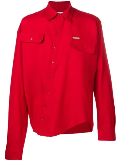 Off-white Asymmetric Twist Shirt In Red