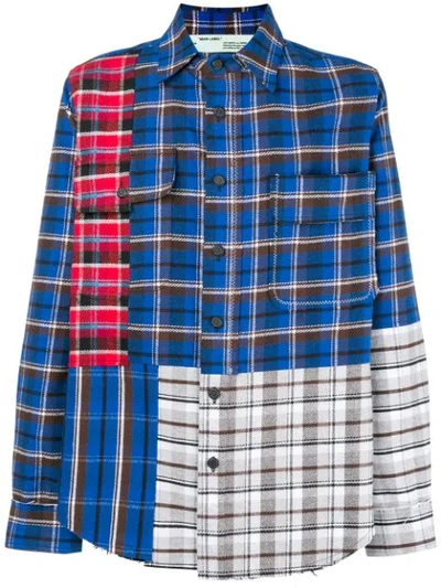 Off-white Check Reconstructed Button-down Shirt In Plaid | ModeSens