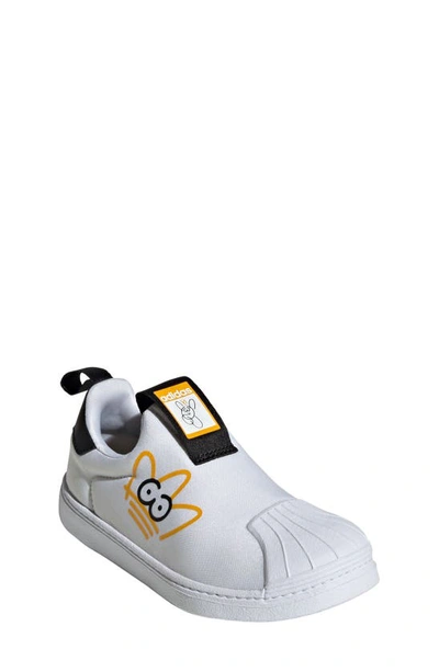 Adidas Originals X James Jarvis Kids' 360 Superstar Trainer In White/ White/ Crew Yellow