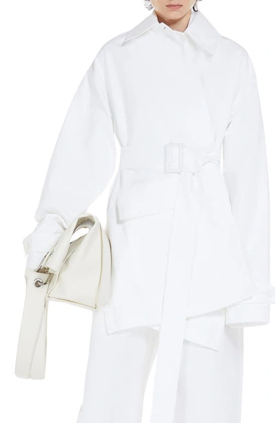 Sportmax Water Resistant Cotton Safari Jacket In Optical White
