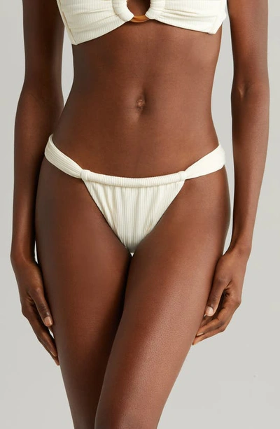 Montce Sandra O-ring Rib Bikini Top In Cream Rib