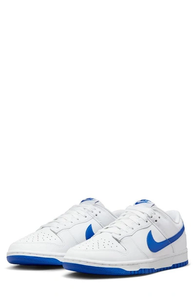 Nike Dunk Low Retro Basketball Shoe In White/ Hyper Royal
