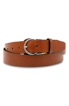 Bosca Sarno Leather Belt In Amber