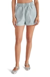 Steve Madden Faux The Record Faux Leather Shorts In Slate Grey