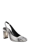 Katy Perry The Hollow Heel Slingback Pump In Black White Multi- Polyurethane,polyest