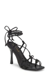 Chase & Chloe Knotted Sandal In Black
