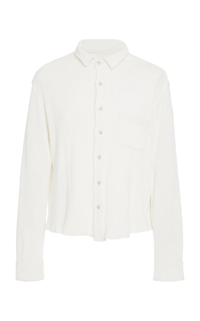 Simon Miller Remnoy Waffle Knit Button-up In White