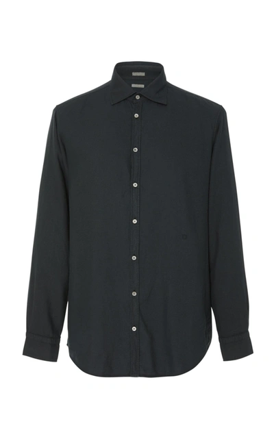 Massimo Alba Spread Collar Button-up Shirt In Grey