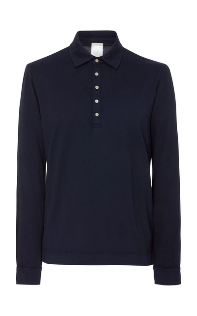 Massimo Alba Long Sleeve Cashmere-blend Polo In Black