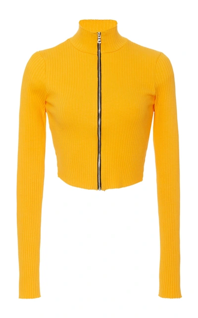 Cotton Citizen Ibiza Zip Turtleneck In Yellow