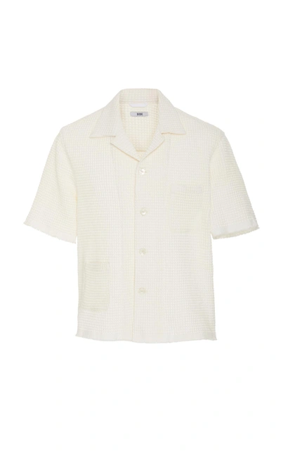 Bode Waffle Toweling Shirt In White