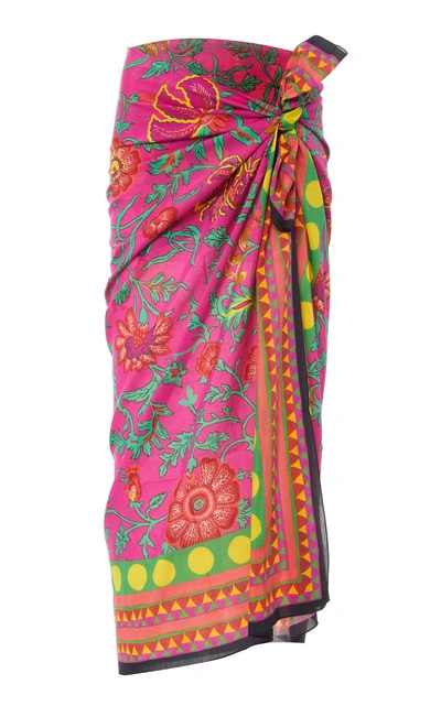 La Doublej Printed Scarf Sarong In Pink