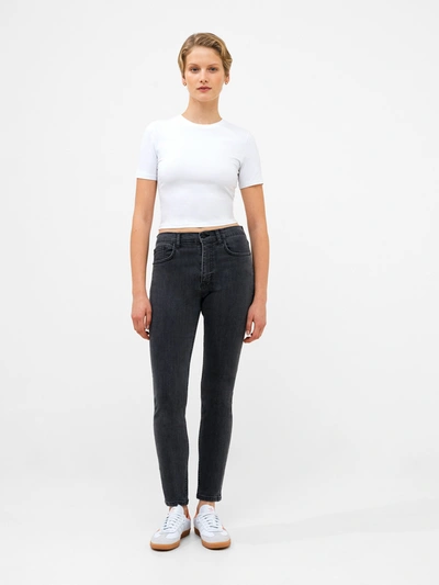 French Connection Soft Stretch Denim High Rise Skinny Jeans Charcoal In Black