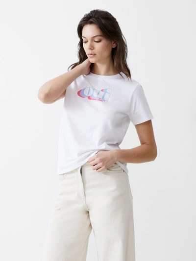 French Connection Oui Graphic T-shirt White