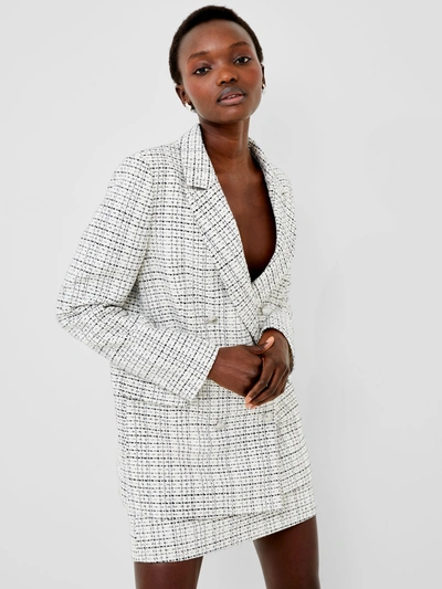 French Connection Effie Boucle Blazer Classic Cream/blackout In White