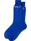 Prada Blue Logo Cotton Socks