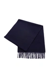 Begg & Co Large Arran Cashmere Scarf  In Navy