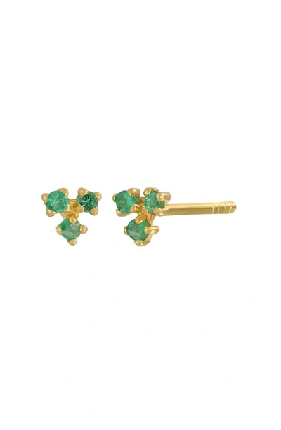 Bony Levy 18k Gold Gemstone Stud Earrings In 18k Yellow Gold - Emerald