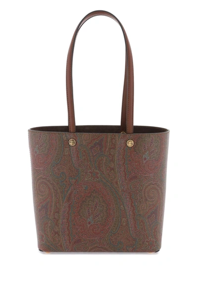 Etro Essential Small Tote Bag In Brown, Red