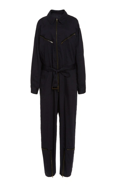 Tre By Natalie Ratabesi Pigalle Zipper Jumpsuit In Navy