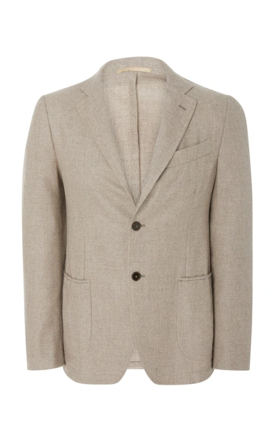 Eidos Hopsack Wool Two-button Blazer In Grey