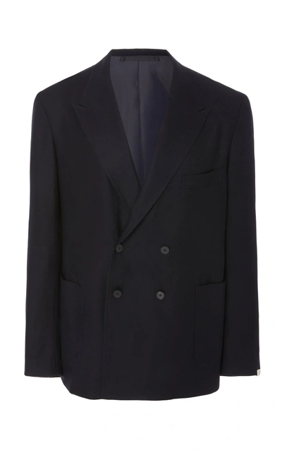 Camoshita Double-breasted Sports Jacket In Navy