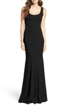 Katie May Westward Stretch Crepe Gown In Black