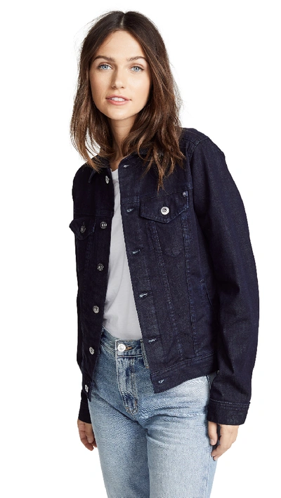 Ag May Button-front Denim Trucker Jacket In Sub Terranean