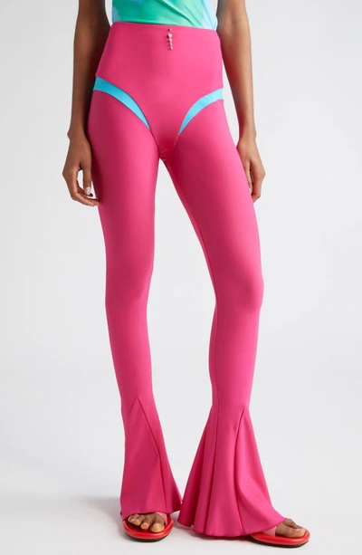 Marshall Columbia X Disney 'the Little Mermaid' High Waist Flare Leg Pants In Fuschia