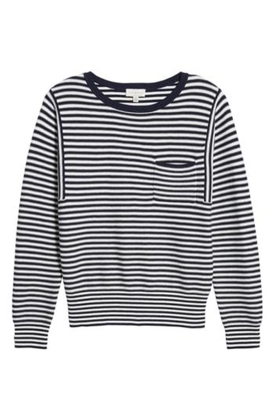Lucky Brand Cotton Striped Long-sleeve Top In Navy Multi