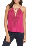 Wayf Posie Strappy Camisole In Pink Berry