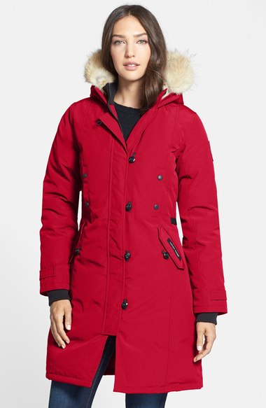 Canada Goose Kensington Fur-hood Parka In Red | ModeSens