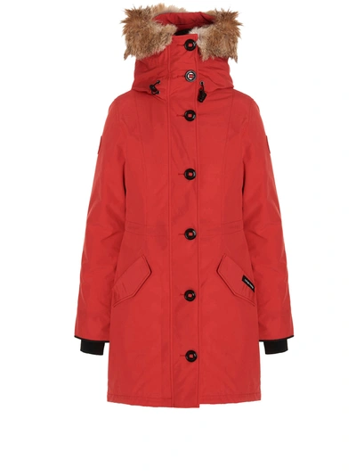 Canada Goose Rossclair - Parka With Hood And Fur Coat In Red