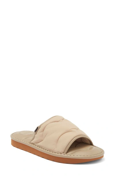 Chloé Maxie Leather Slide Sandal In Soft Tan