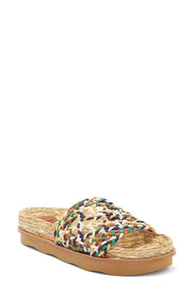 Chloé Wavy Slide Sandal In Multicolor Brown 1