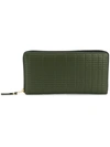 Comme Des Garçons Embossed Zip Around Wallet In Green