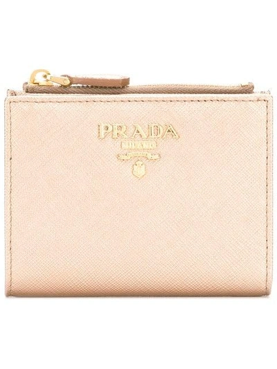 Prada Compact Wallet - Neutrals In Nude & Neutrals