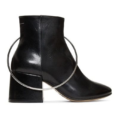 Mm6 Maison Margiela Ring-detail Ankle Boots In Black