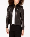 Marc New York Smooth Leather Moto Jacket In Black