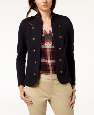 Tommy Hilfiger Women's Military Band Jacket In Sky Captain