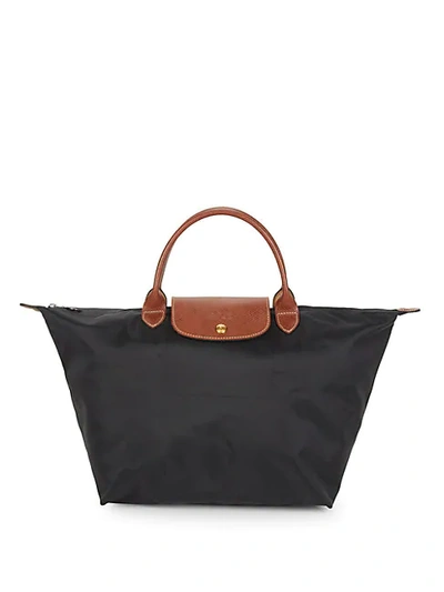 Longchamp Medium Le Pliage Top Handle Bag In Black