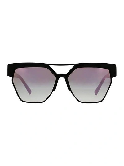 Oscar De La Renta 59mm Modern Geometric Rectangular Sunglasses In Brown Tortoise
