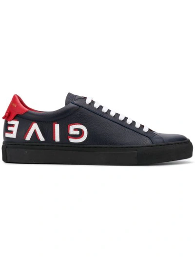 Givenchy Urban Street Leather Tennis Sneakers In Blue