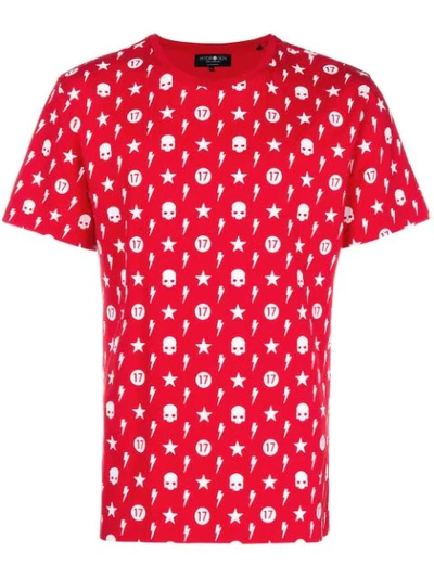 Hydrogen Printed Cotton Jersey T-shirt In Red