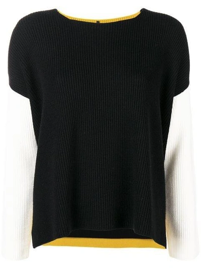 Pierantoniogaspari Colour Block Sweater In Black