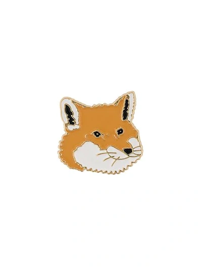 Maison Kitsuné Fox Head Pin In Neutrals